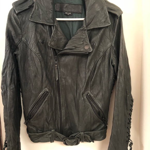 true religion black leather jacket